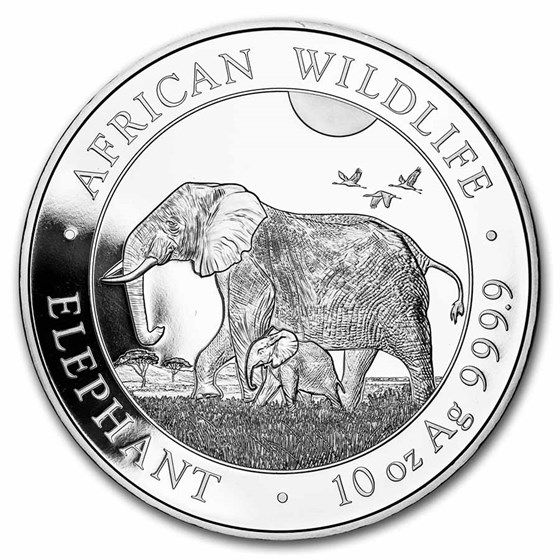2022 Somalia 10 oz Silver Elephant BU 2022 Somalia 10 oz Silver Elephant BU